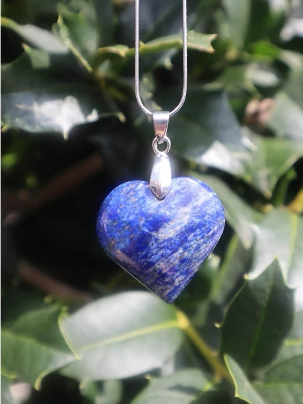 Blue Heart Lapis Lazuli Pendant Necklace - Unbranded